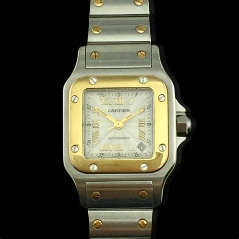 band steel gold cartier santos women